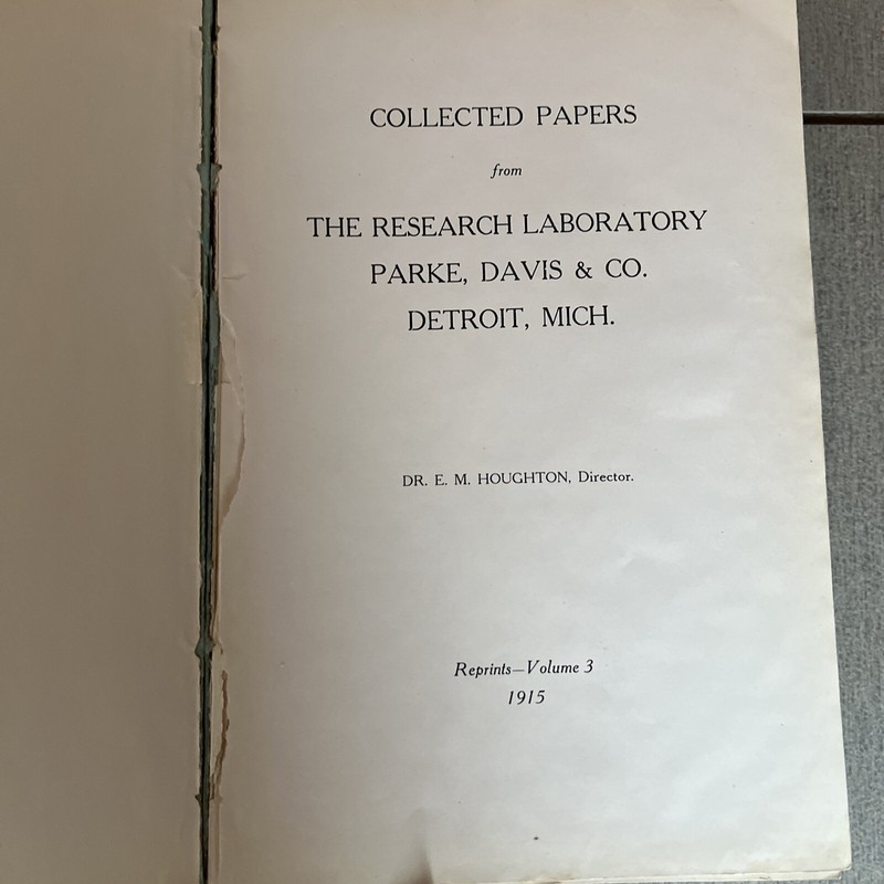Collected Papers From The Research Laboratory Parke, Davis & Co Det.MI Vol 2,3,6 gallery