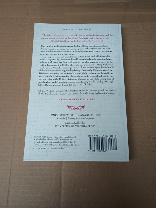 ELIZA FENWICK EARLY MODERN FEMINIST LISSA PAUL PAPER BACK BOOK NEW FAST SHIP gallery