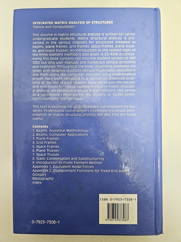Integrated Matrix Analysis Of Structures: Theory And Computation by Paz & Leigh gallery