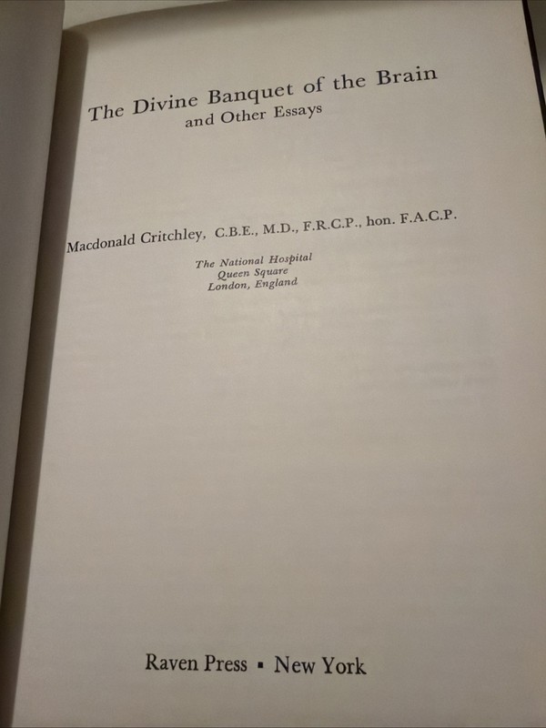 The Divine Banquet of the Brain by Critchley, MacDonald gallery