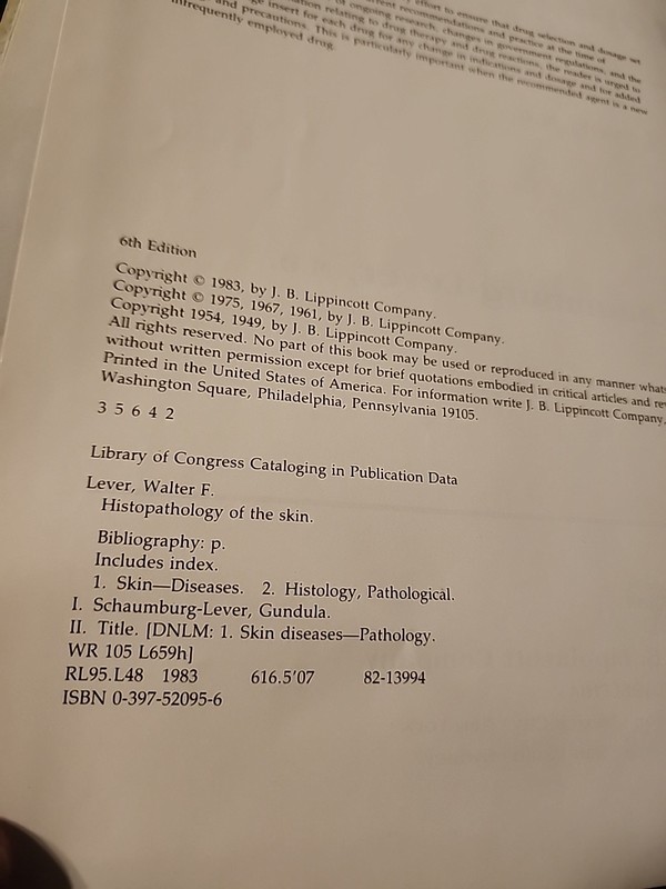 Histopathology of the Skin by Walter F. Lever (Hardcover, 1983) Sixth Edition gallery