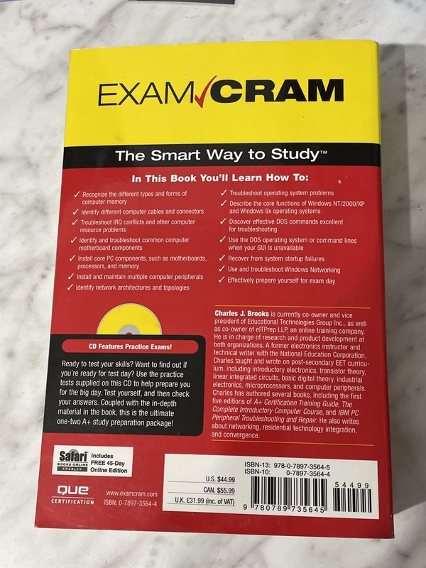 Comp TIA A+ Certification Book Study Guide Exam 220-603 220-604 CD IT gallery