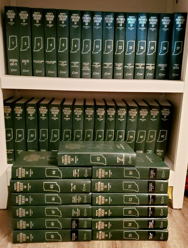 West’s Indiana Digest 2d Green Law Government Hardcover books-Choose a Volume