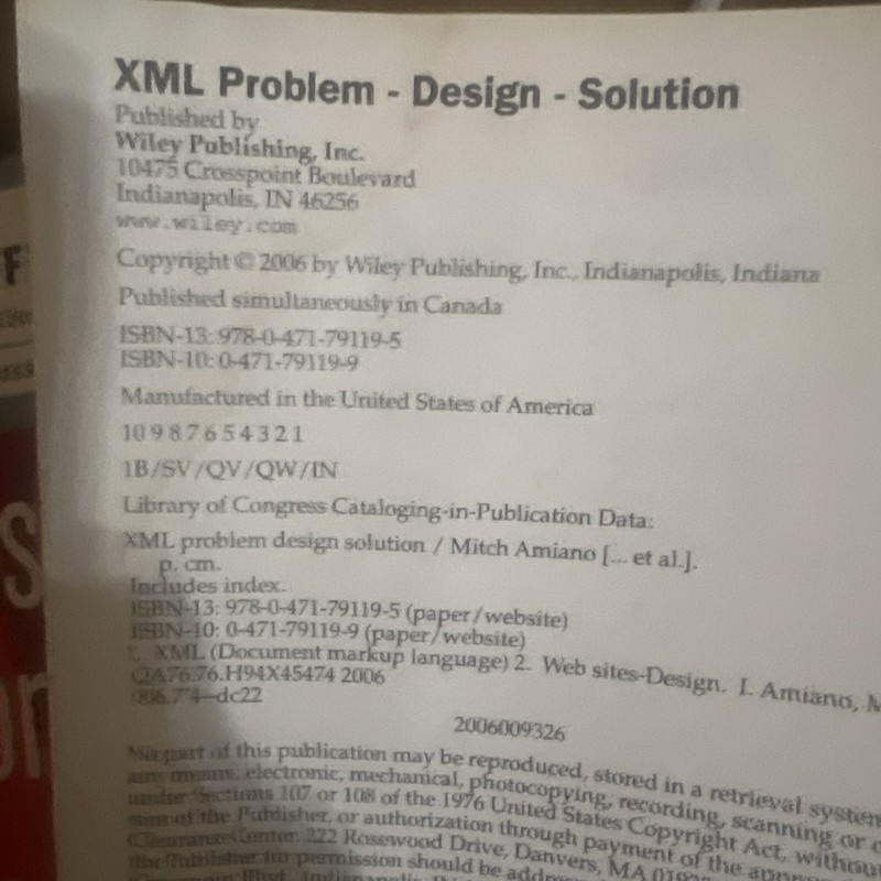 XML : Problem - Design - Solution by Mitch Amiano, Conrad D'Cruz, Kay Ethier and gallery