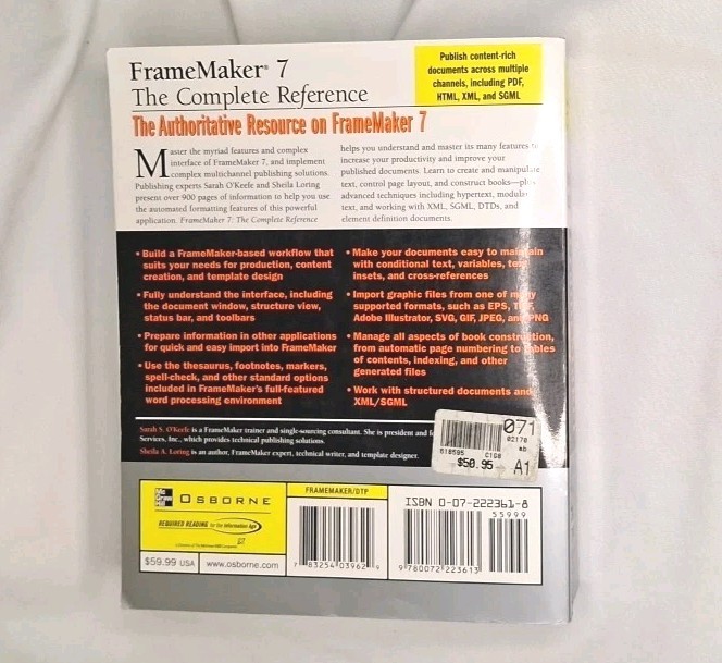 FrameMaker (R) 7 The Complete Reference O'Keefe Loring Frame Maker Seven PB Text gallery